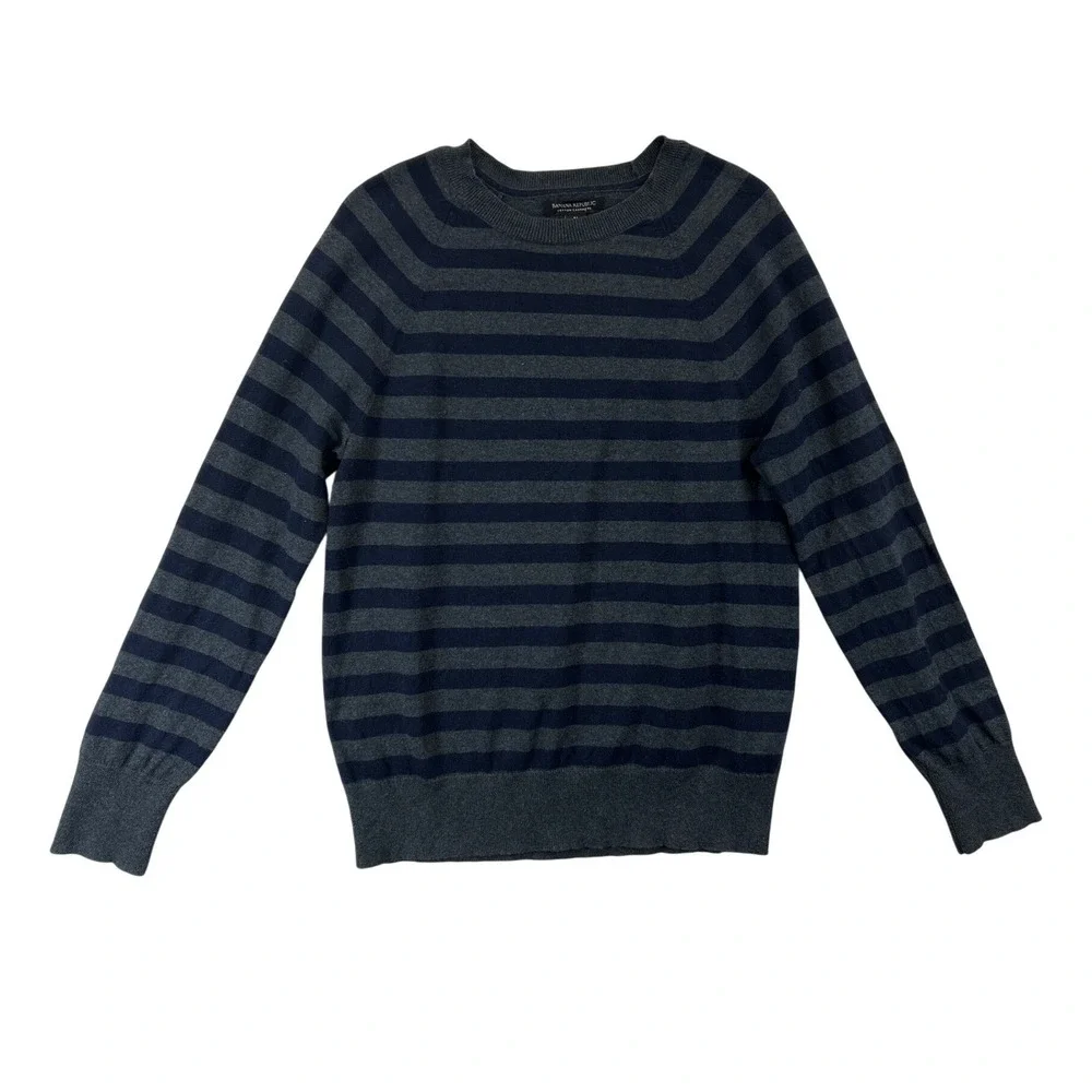 Banana Republic Sweaters Lot Mens M Striped Colorblock 1/4 Zip‎ Cotton Cashmere